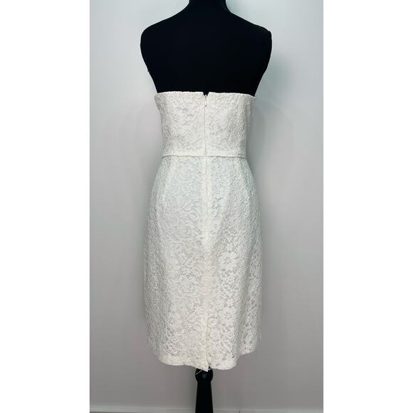 Donna Morgan Collection White Strapless Lace Sweetheart Mini Dress Size 6 - Picture 3 of 14